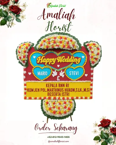 Karangan Papan Bunga Pernikahan di Tembong